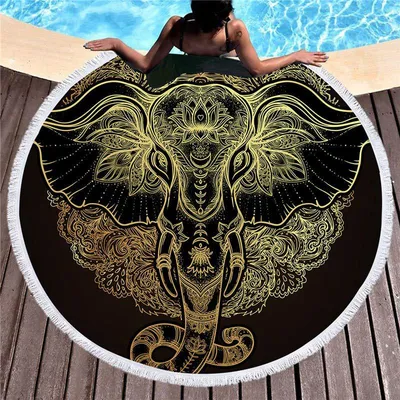 Dream Catcher Elephant Turtle Beach Towel