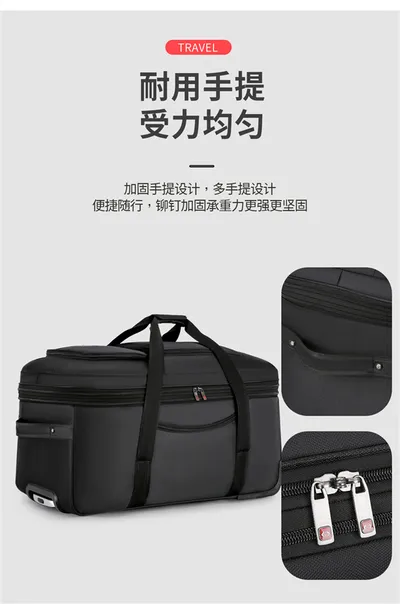 Women Travel Suitcase Trolley Bags Wheeled Bag Oxford Waterproof Rolling Luggage Travel Handbag