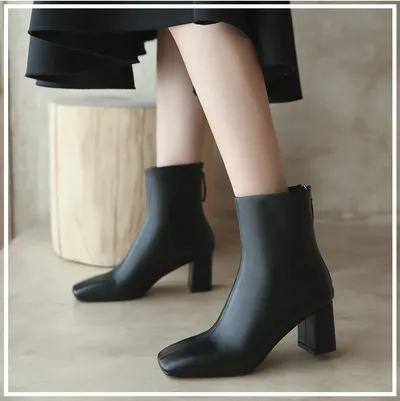 Elegant Intellectual And Simple Basic Cowhide Boots