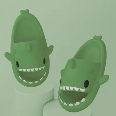 Cartoon Shark Slippers Funny Cutes Soft Slipper Indoor Outdoor  Shoes For Women Men Couples