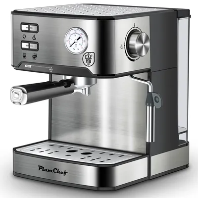 20 Bar Professional Espresso Machine With Milk Frother, Single Double Shot, ESE Pod Compatible, Visual Display Of Pressure, Removable Water Tank For Cappuccino, Latte, Machiato For Home Barista