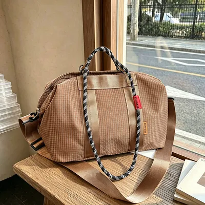 حقيبة تسوق كبيرة السعة بنمط شبكي