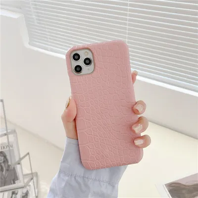 Pattern Leather Phone Case Half Hard Shell