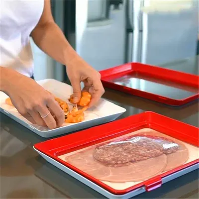 Kitchen Vacuum Plastic Wrap Fresh-keeping Tray Meat Fruit Vegetable Seal Storage Cling Film Trays Crisper Home Kitchen Supplies