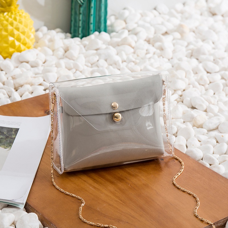 Ladies transparent one-shoulder diagonal bag
