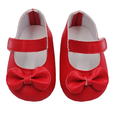 18 Inch American Girl Doll Shoes Solid Color Bow Shoes