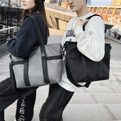Ins Cool Handbags Large Capacity Waterproof Shoulder Bag Men And Women Fashion Business Travel
