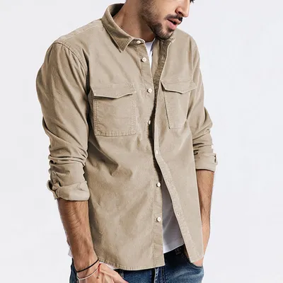 Men's corduroy long sleeves