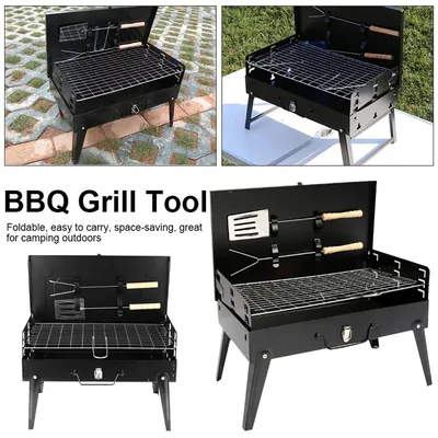 Portable Folding Charcoal BBQ Barbecue Camping Grill Travel Picnic Outdoor UK
