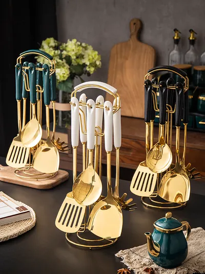 Nordic Stainless Steel Kitchen Utensils Spatula Ceramic Handle