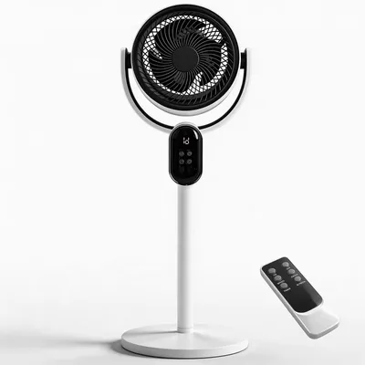 مروحة تهوية، 110 فولت 40 واط، مروحة مكتبية 2 في 1 مع جهاز تحكم عن بعد، شاشة LED، 3 سرعات ومؤقت 12 ساعة، تذبذب أفقي تلقائي، تعديل يدوي رأسي