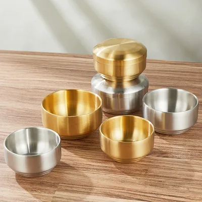 Stainless Steel Bowl Golden Tape Tureen Children's Bowl Household