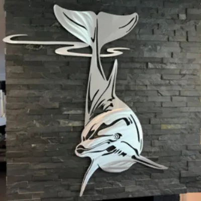 Metal Wrought Iron Indoor Pendant Marine Fish Craft