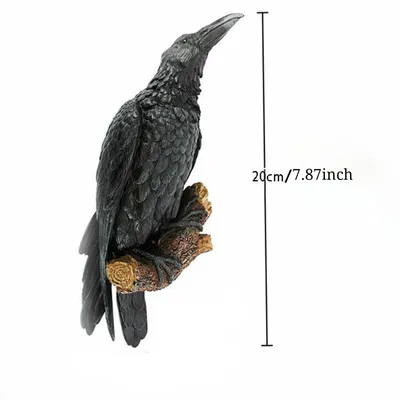 Black Crow Resin Sculpture Craft Wall Hanging