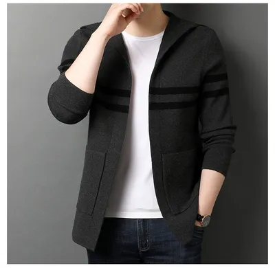 Cardigan Outside Wearing Sweater Thick Coat Men's Casual Knitting