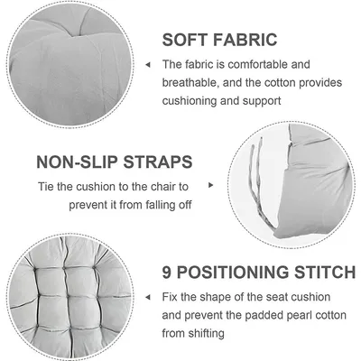4 Pack Seat Pad Dining Room Garden Kitchen Chair Seat Cushions Tie On Plain UK