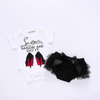 0-18M Baby Girls Cartoon Clothes Set Summer Kids Short Sleev