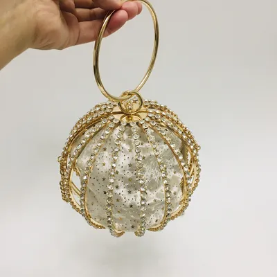 Hollow diamond ball bag dinner bag bird cage bun mother bag handbag
