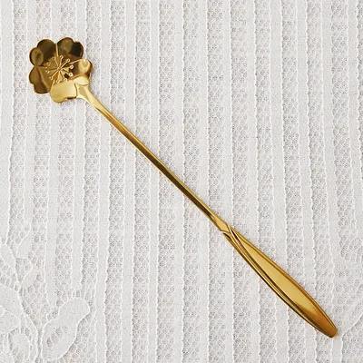 Household Spoon Stainless Steel Small Spoon Long Handle Coffee Spoon