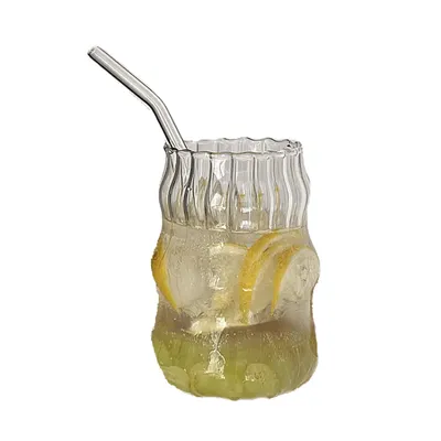 INS Wind Fat Dudu Glass Cup With Straw Large Capacity