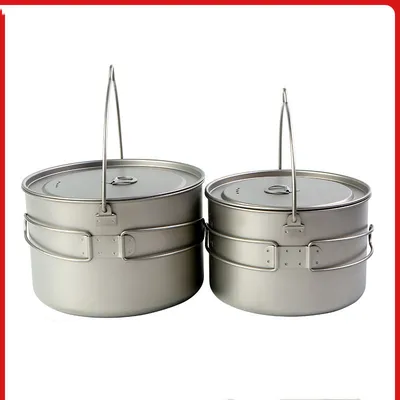 Folding Thickened Two-handle Camping Pot