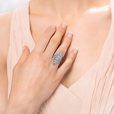 Ethnic  Zircon Women's Exquisite Flower Rings Exotic Style