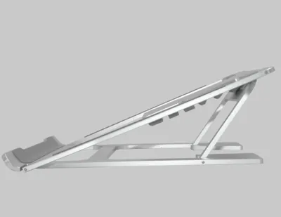 Double silicone height adjustable foldable portable laptop stand desk for a laptop