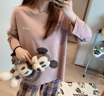 Long Sleeve Casual Simple Korean Style Homewear Set