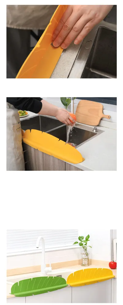 Silicone Kitchen Sink Splash Guard With Suction Cup Waterproof And Oil-Proof  Anti-Splash Baffle Soft Sink Shield For Dishwash