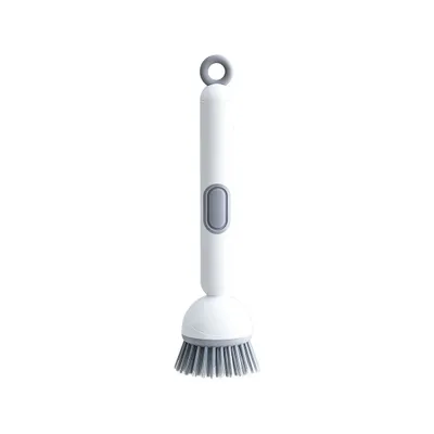 Long Handle Dish Brush With Soap Dispenser, 360 Rotating Pot Scrubber With 6 Adjustable Angles, Non-Scratch Kitchen Cleaning Brush For Pans, Dishes And Sink, Ergonomic Scrub Brush With PET Bristles