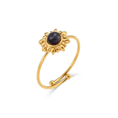 Fashion Vintage Agate Adjustable Natural Opal Ring Women