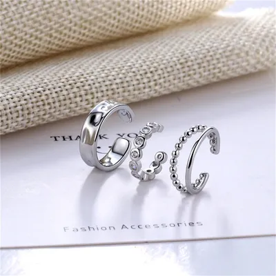 Three-piece Geometric Earrings Female Double-layer Twist Earrings Without Pierced Ears