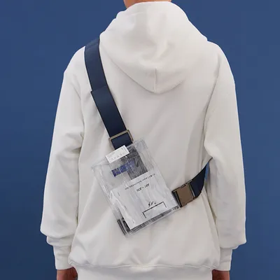 Men's transparent waterproof crossbody bag