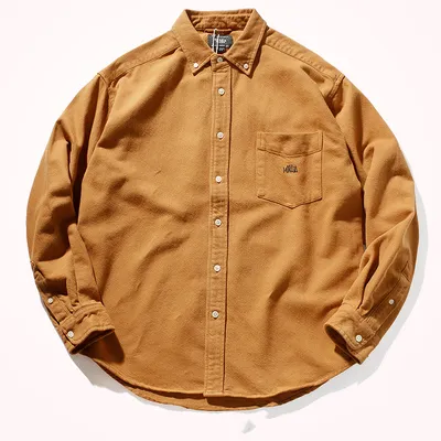 Loose Shirt Men's Trend Thickening Heavy Retro Pocket