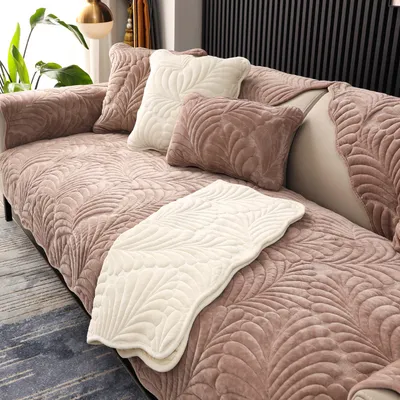 Home Fashion Simple Short Plush Sofa Cover
