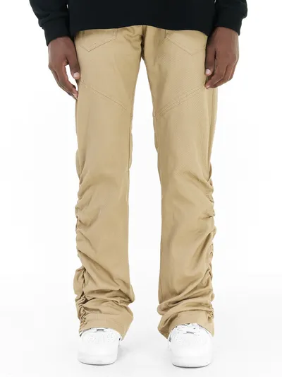 High Street Trendy Two-tone Pleated Casual Pants