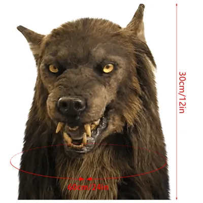 Werewolf Costume Party Mask Halloween Simulation Animal Rotate Headwear Costume Wolf Face Masks Cosplay