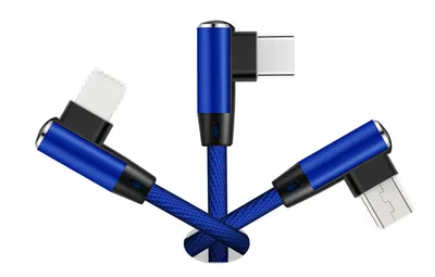 Elbow cloth braided data cable