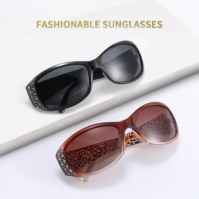 Classic Fashionable Polarized Sunglasses Women's Diamond Retro Night Vision