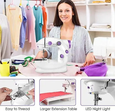 Portable Mini Electric Sewing Machine Multifunctional Desktop Tailor Home Use
