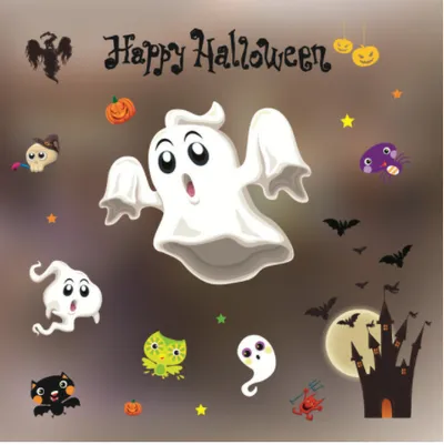 Halloween color static stickers