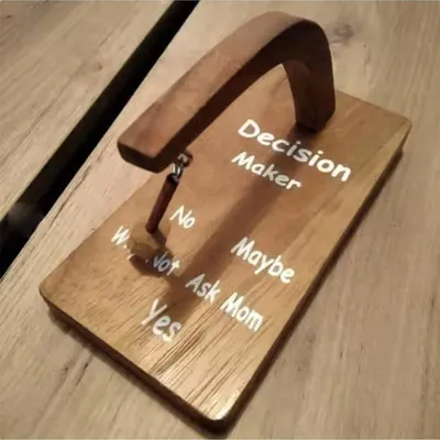 Decision Maker Laser Engraved Pendulum Wooden Craft Ornament