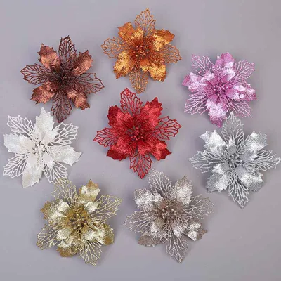 Christmas decorations canes hollowed out Christmas flowers