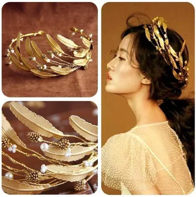 Hair band hair accessories golden leaf forest female