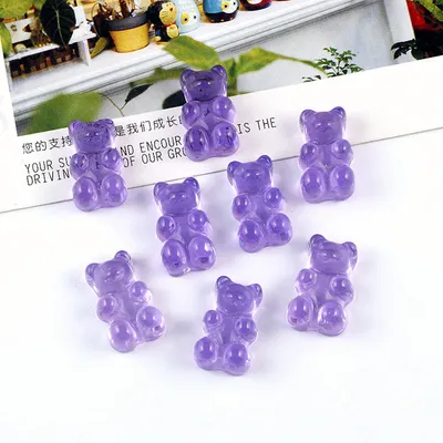 Jelly Transparent Bear Resin Accessories Creative Diy Earrings Necklace Material