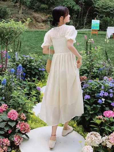 Fashionable French White Dress For Women