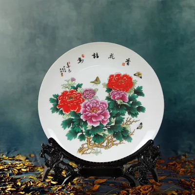 Ceramic Decoration Hanging Plate Office Home Living Room Craft Ornaments