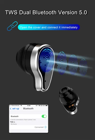 Smart Binaural Bracelet Wireless Bluetooth Headset 2-in-1