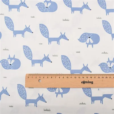 Nordic Small Fox Twill Cotton Fabric