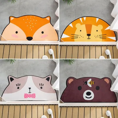 Cartoon Shaped Floor Mat Bedroom Entrance Carpet Semi-circle Floor Mat